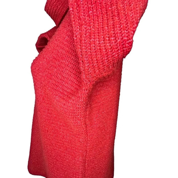 Pilcro Oversized Knit Cowl-Neck Sweater in Red/Orange Size X-Small - Picture 10 of 14